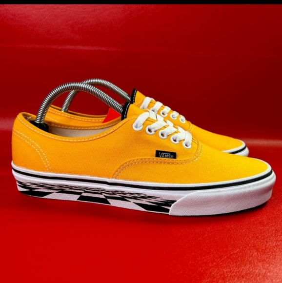 🆕 Vans | Authentic Unisex Sneakers in Sunflower Yellow & Checker Mens Size 10.5 - Picture 5 of 7